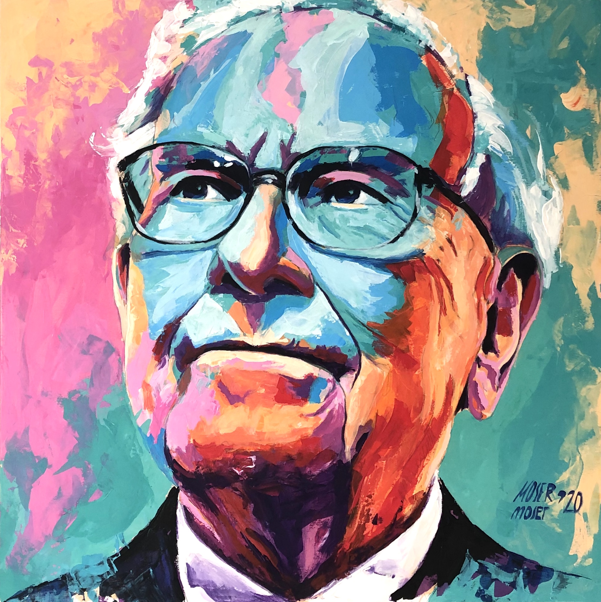 Warren Buffett Portrait Gemälde